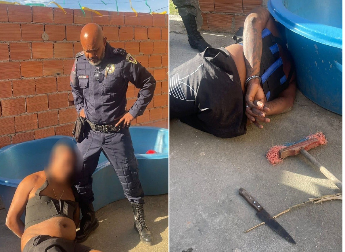 Homem é preso após descumprir medida protetiva e ameaçar agentes com faca em Arraial do Cabo