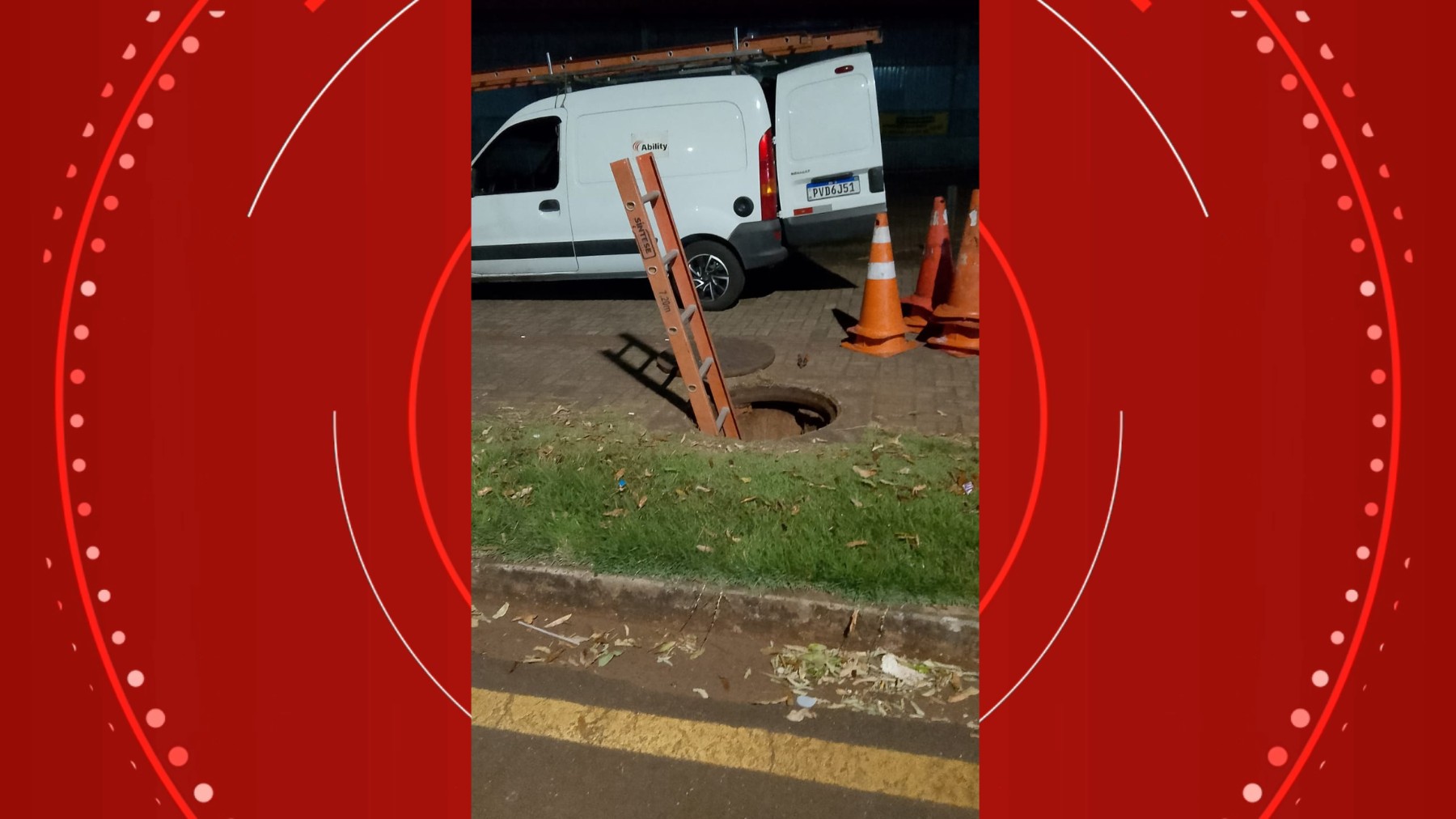 Criminosos se passam por trabalhadores em serviço para tentar furtar uma tonelada de cabos subterrâneos em Londrina, diz PM