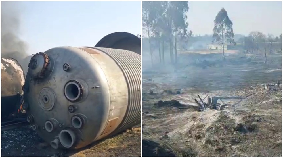 Incêndio em fábrica de Cabreúva (SP) mobiliza bombeiros — Foto: Corpo de Bombeiros/Divulgação