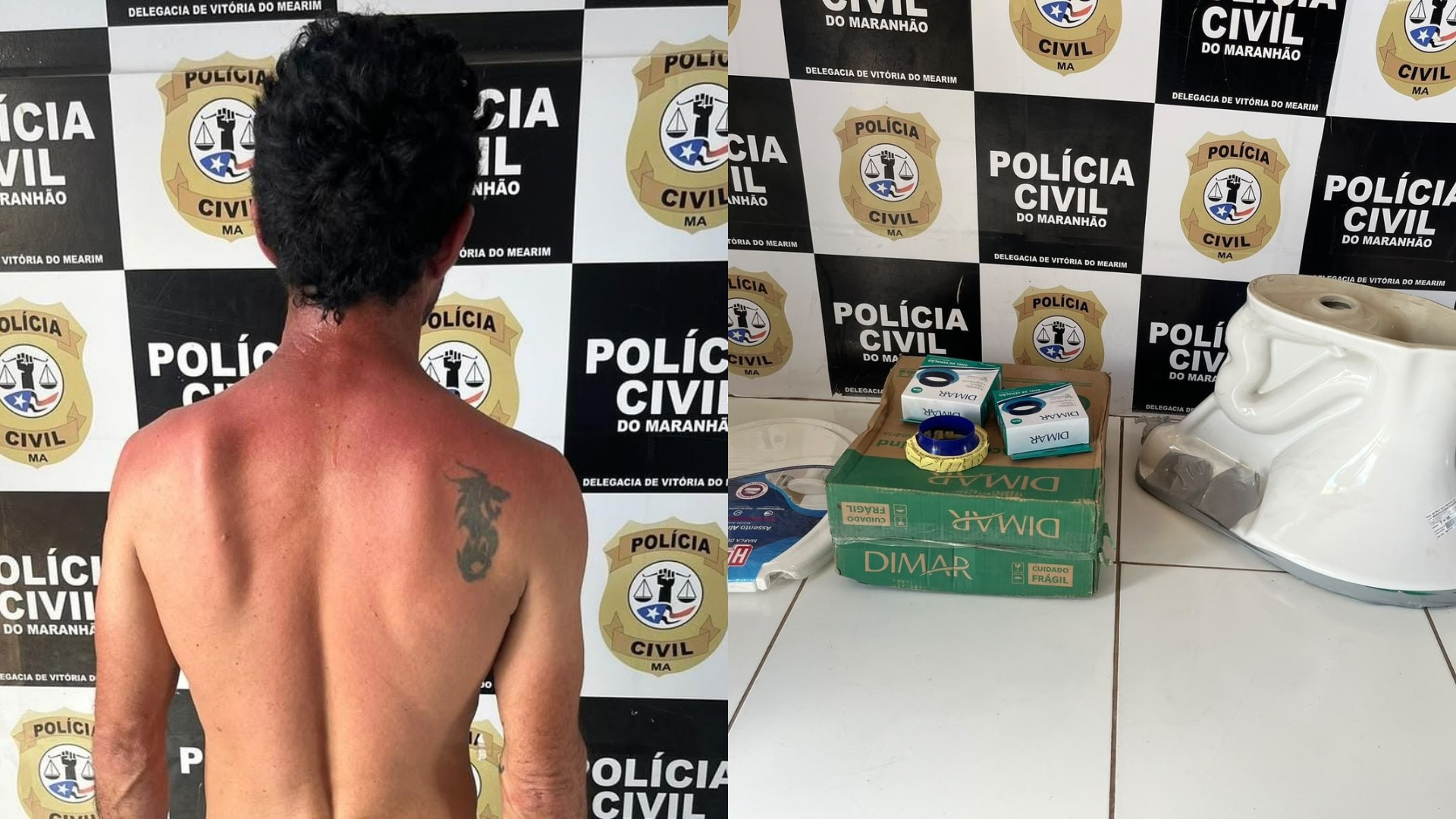 Homem é preso suspeito de furtar estabelecimento comercial em obras em Vitória do Mearim, no MA