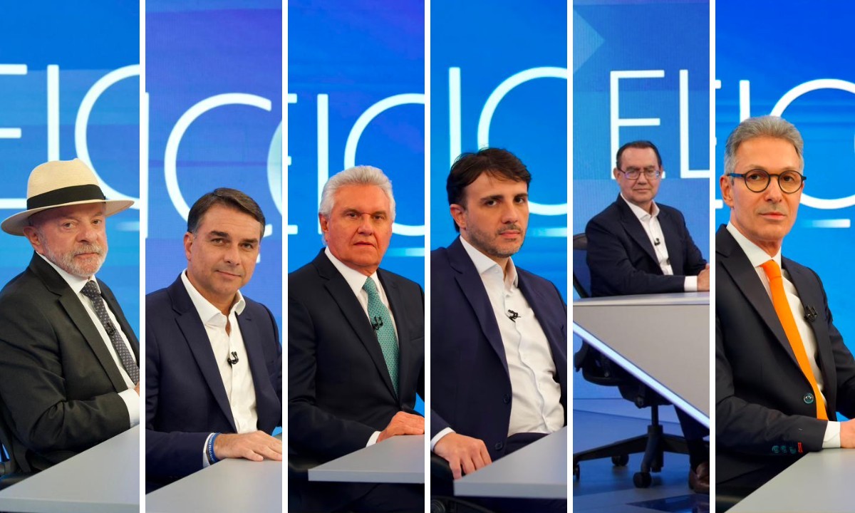 Datafolha para presidente no DF, votos válidos: Flávio, 49%; Lula, 37%; Caiado, 6%; Cury, 3%; Renan, 3%