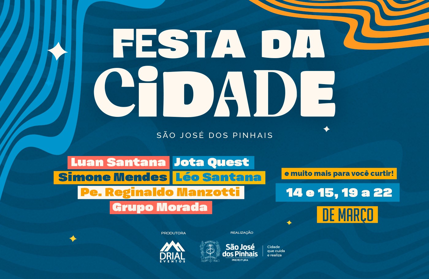 Festa da Cidade em São José dos Pinhais terá shows gratuitos em março