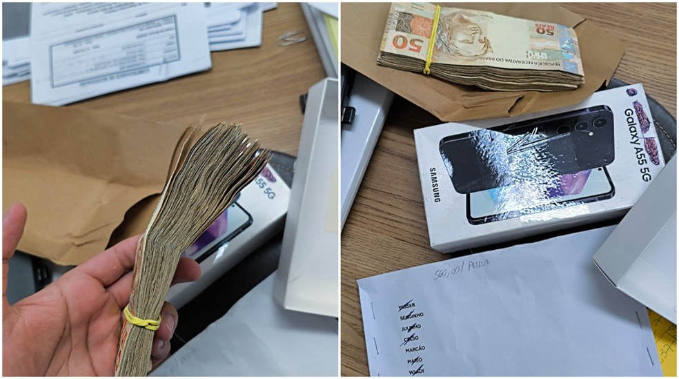 Dinheiro encontrado em gaveta de policial alvo de operação contra corrupção na Polícia Civil de SP — Foto: Divulgação