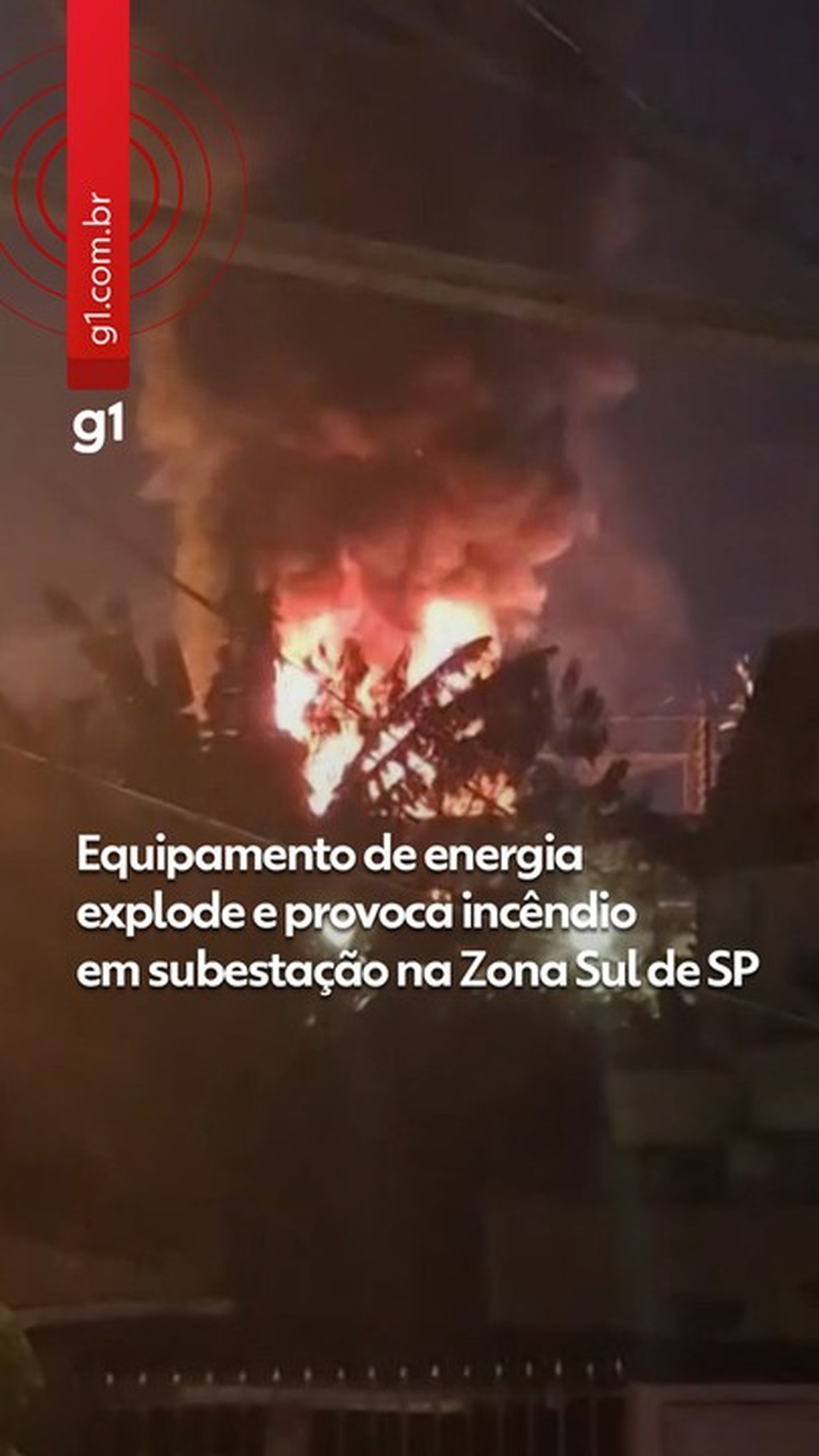 VÍDEO: Equipamento de energia explode e provoca incêndio em subestação de Interlagos, na Zona Sul de SP