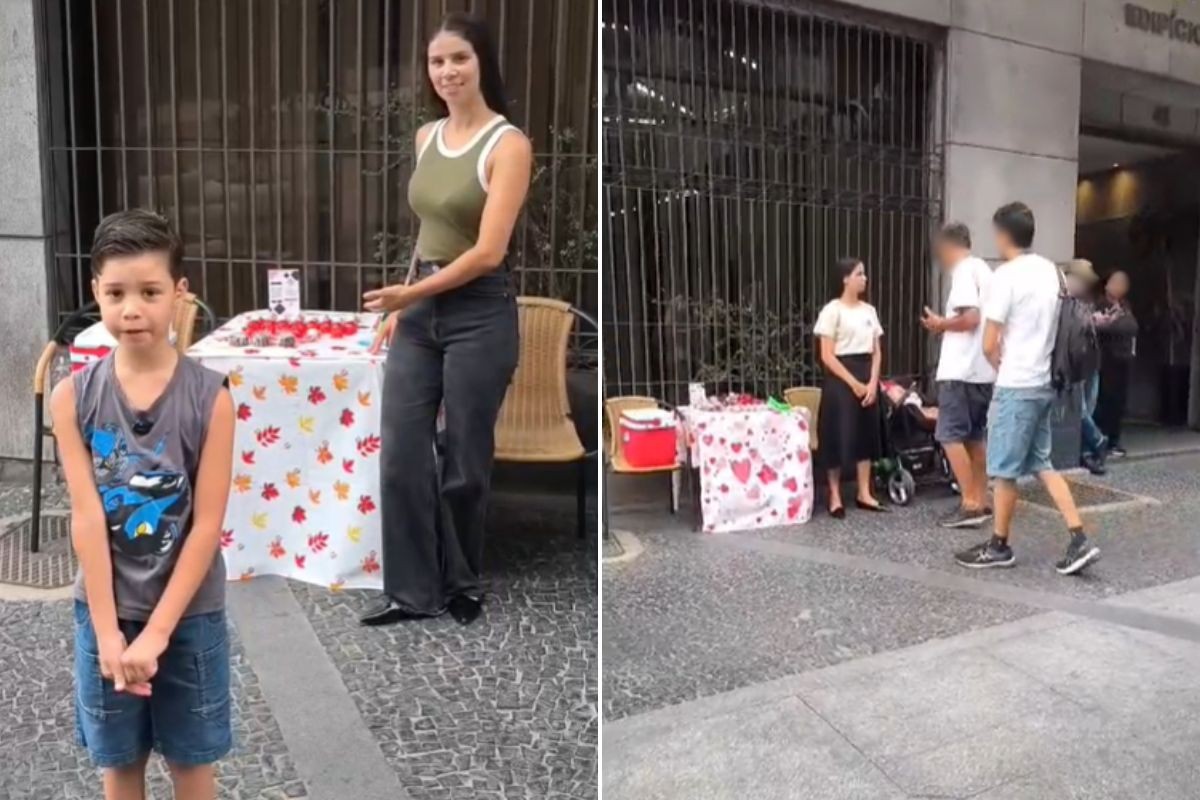 Doceira é proibida de vender em rua do litoral de SP após fazer vídeo viral com filho; entenda