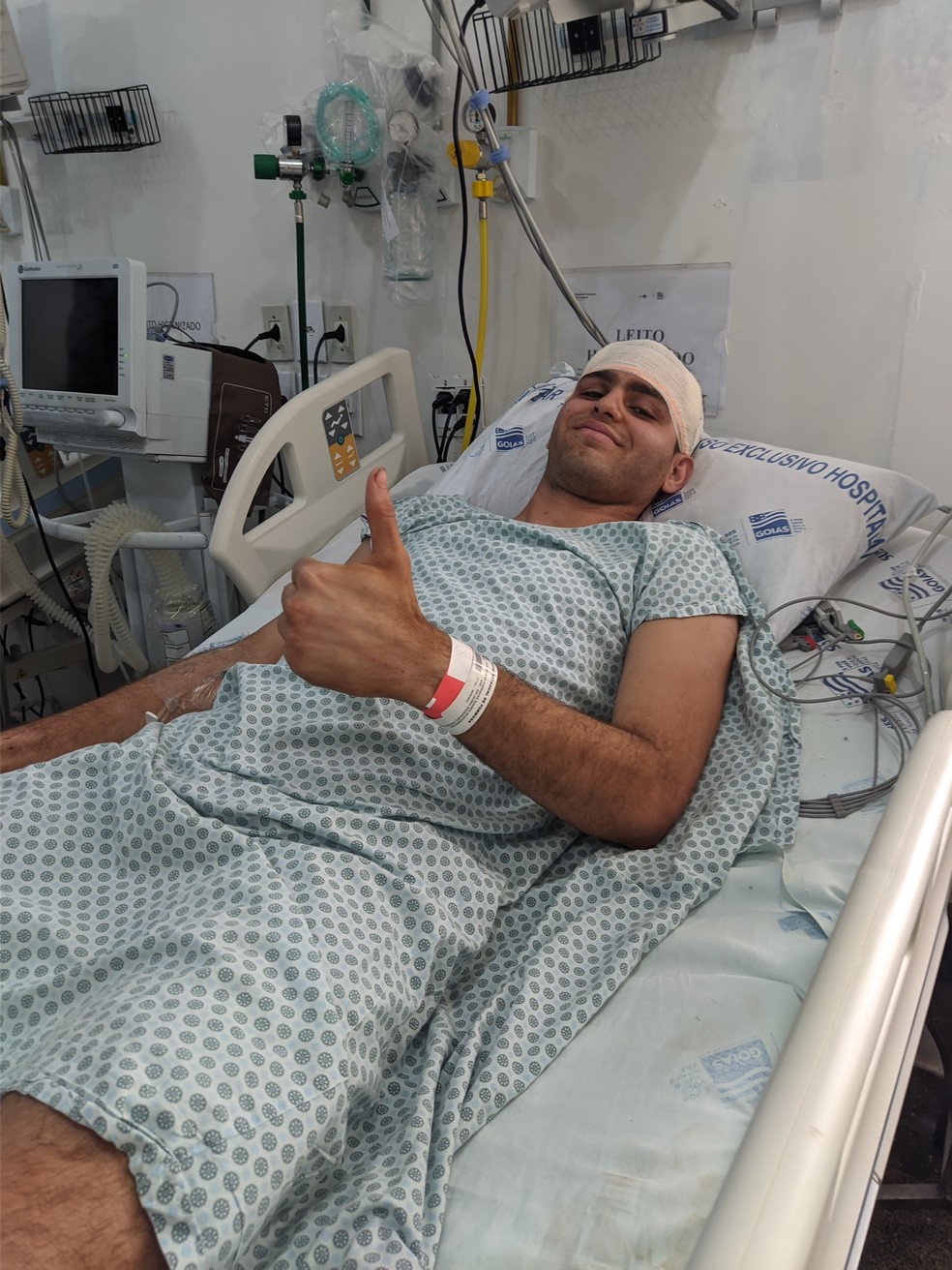 Fuzileiro Naval José Nicolas, internado em hospital após queda de helicóptero — Foto: Cedida