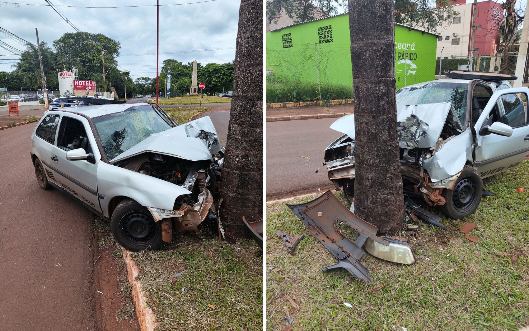 Motorista morre em Guaíra, SP, ao bater o carro em árvore