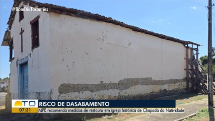Estado precário de igreja em Chapada da Natividade preocupa