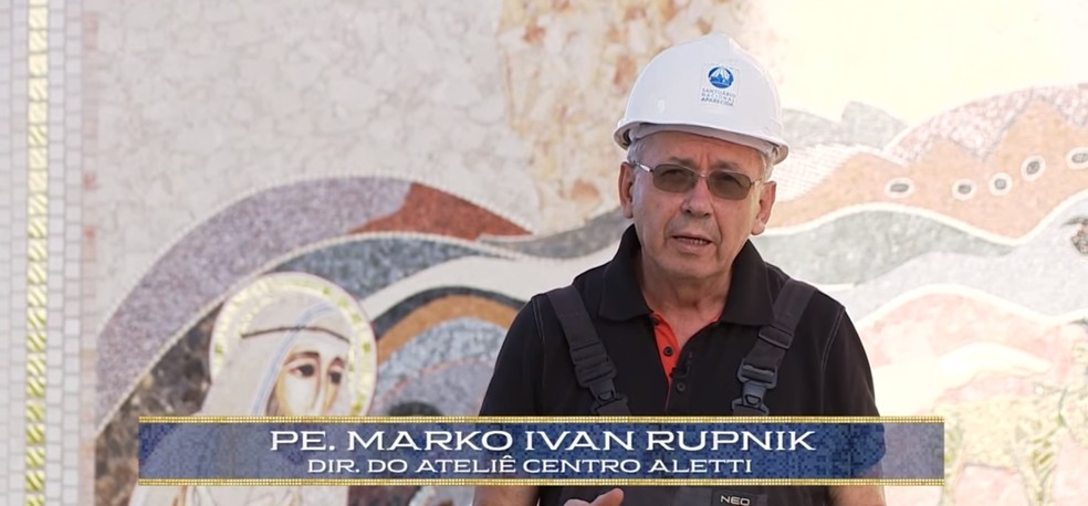 Padre responsável por mosaicos gigantes no Santuário Nacional de Aparecida é demitido após denúncias de abuso sexual — Foto: Reprodução/Youtube
