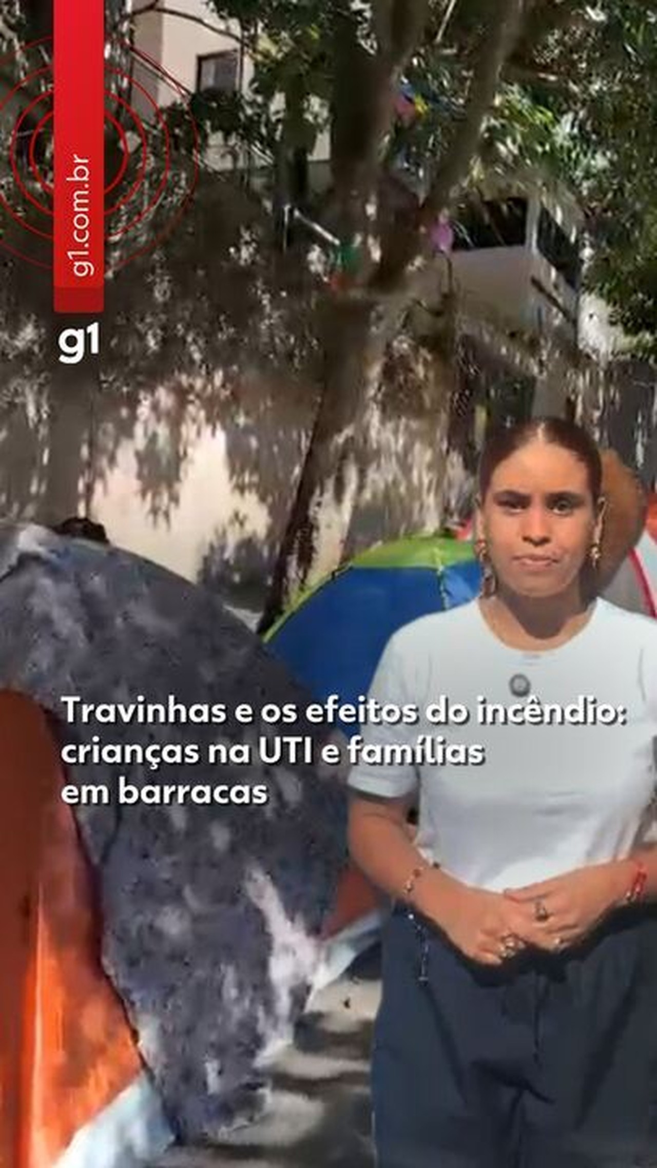 Crianças na UTI, barracas, banheiro coletivo: como está a vida de moradores de Travinhas, próximo a Paraisópolis, após incêndio