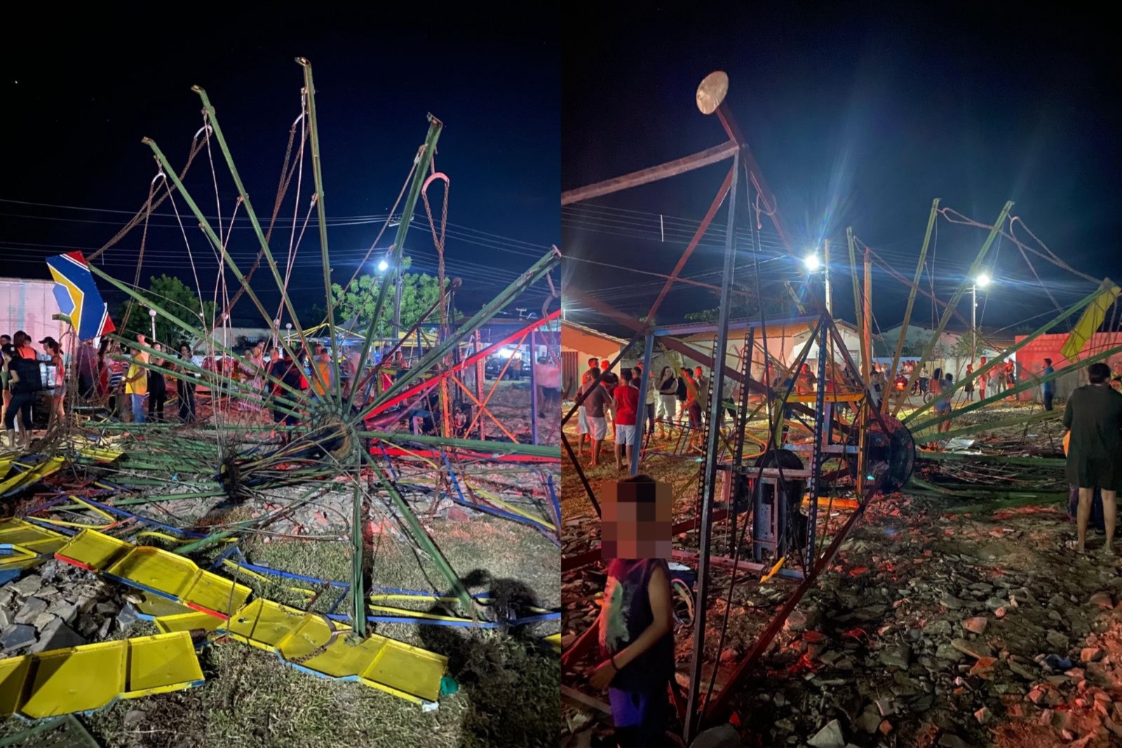 Brinquedo de parque de diversões desaba e deixa crianças feridas no Norte do Piauí