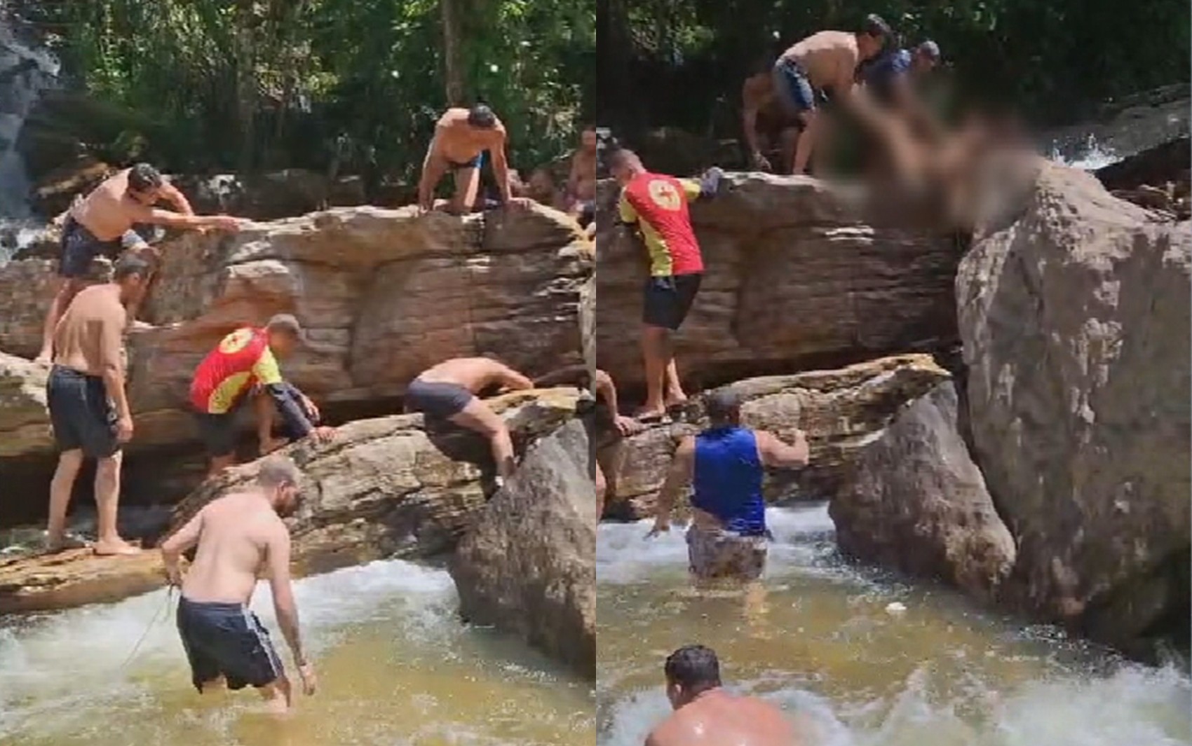 Criança morre após ficar com pé preso em cachoeira e se afogar, diz hospital