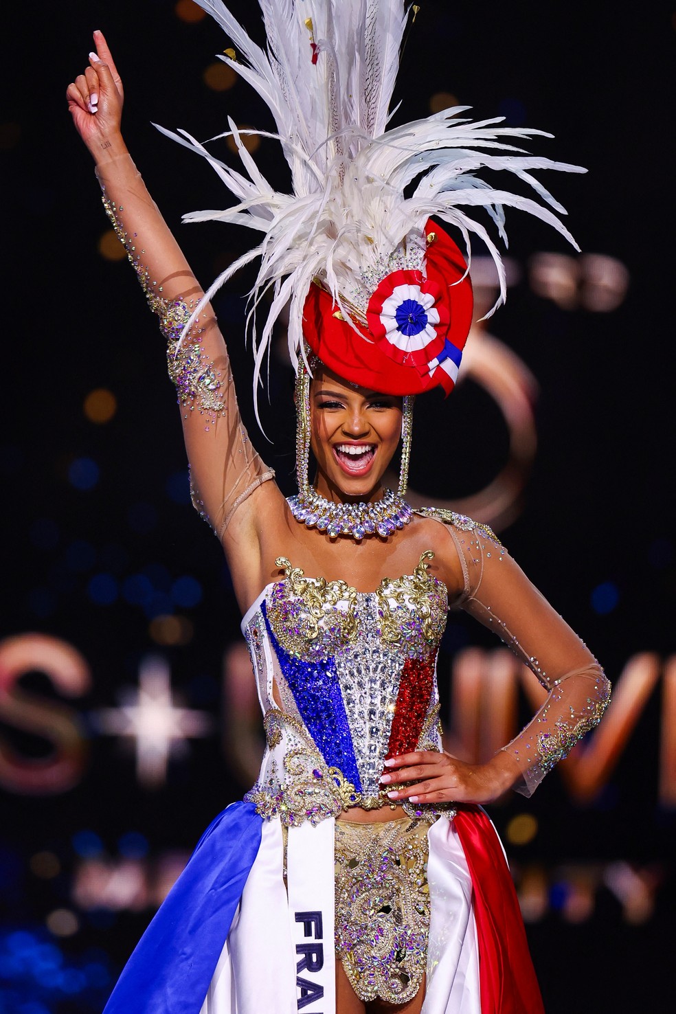 A modelo francesa Indira Ampiot, candidata ao Miss Universo 2024 — Foto: Raquel Cunha/Reuters