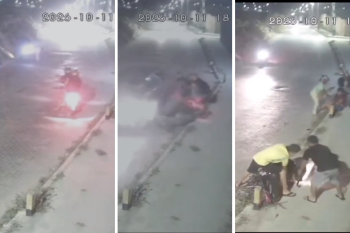 Carro colide em moto e deixa duas mulheres feridas em Caruaru; VÍDEO