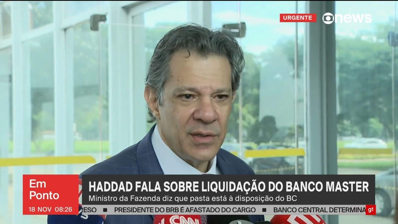'Para ter chegado a esse ponto, processo deve estar muito robusto', diz Haddad sobre liquidação do banco Master