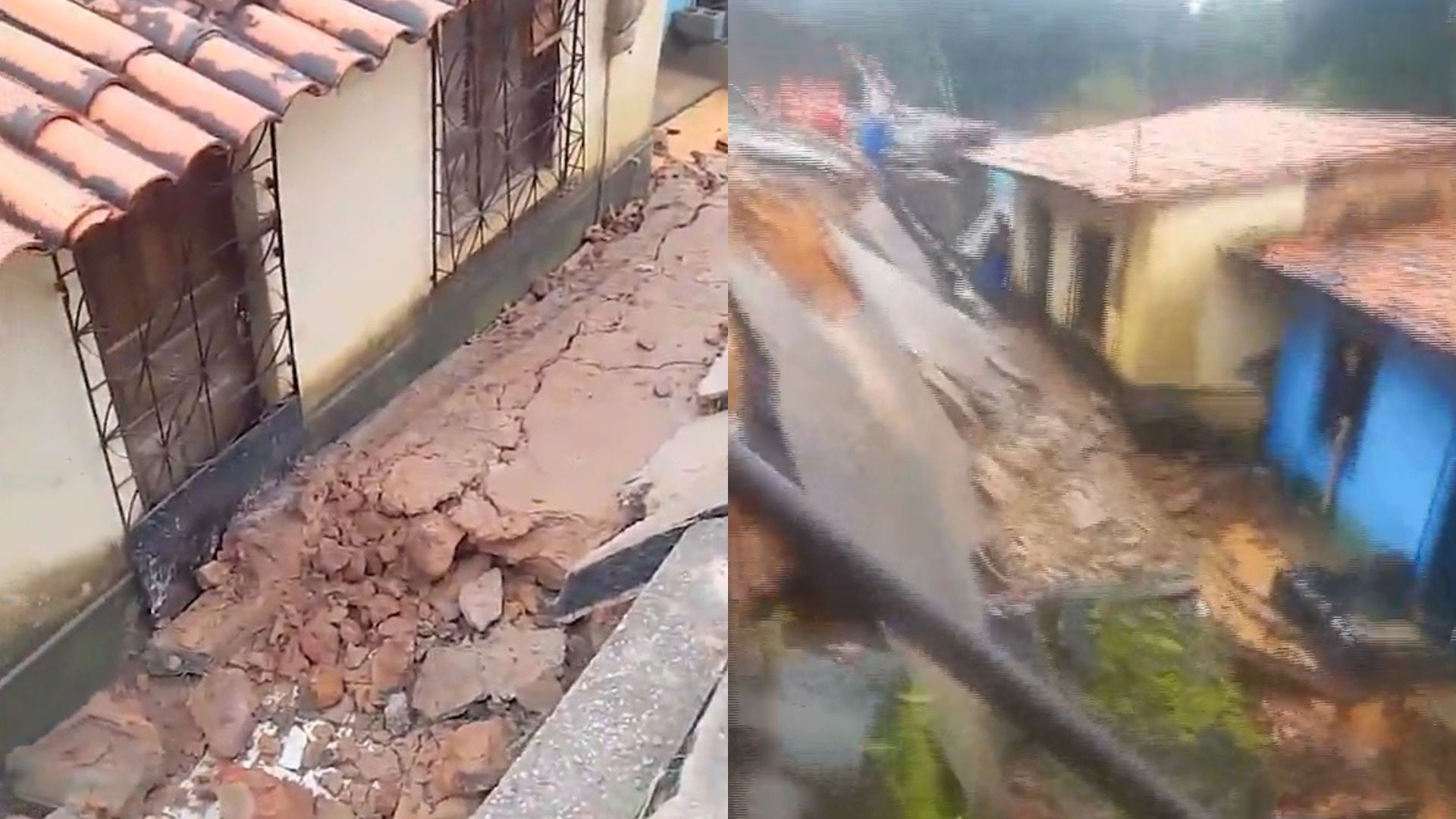 Parte de rua cede após chuva e provoca desmoronamento em área de risco em São Luís