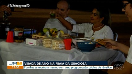 Sem programação pública mo réveillon em Palmas, famílias se reúnem na Graciosa