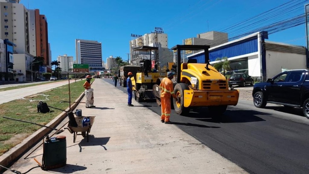 Obras do BRT em Cuiabá. — Foto: Reprodução