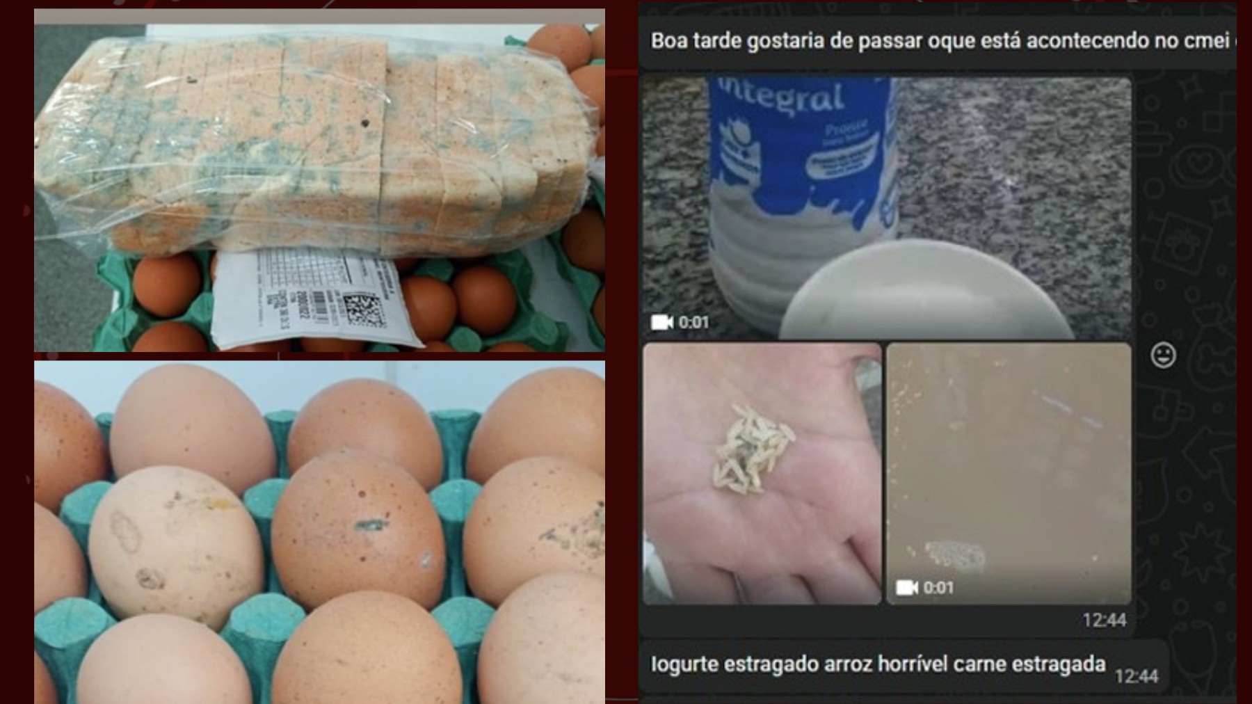 População denuncia merenda escolar estragada em Ponta Grossa, e MP investiga 'condições impróprias para consumo'