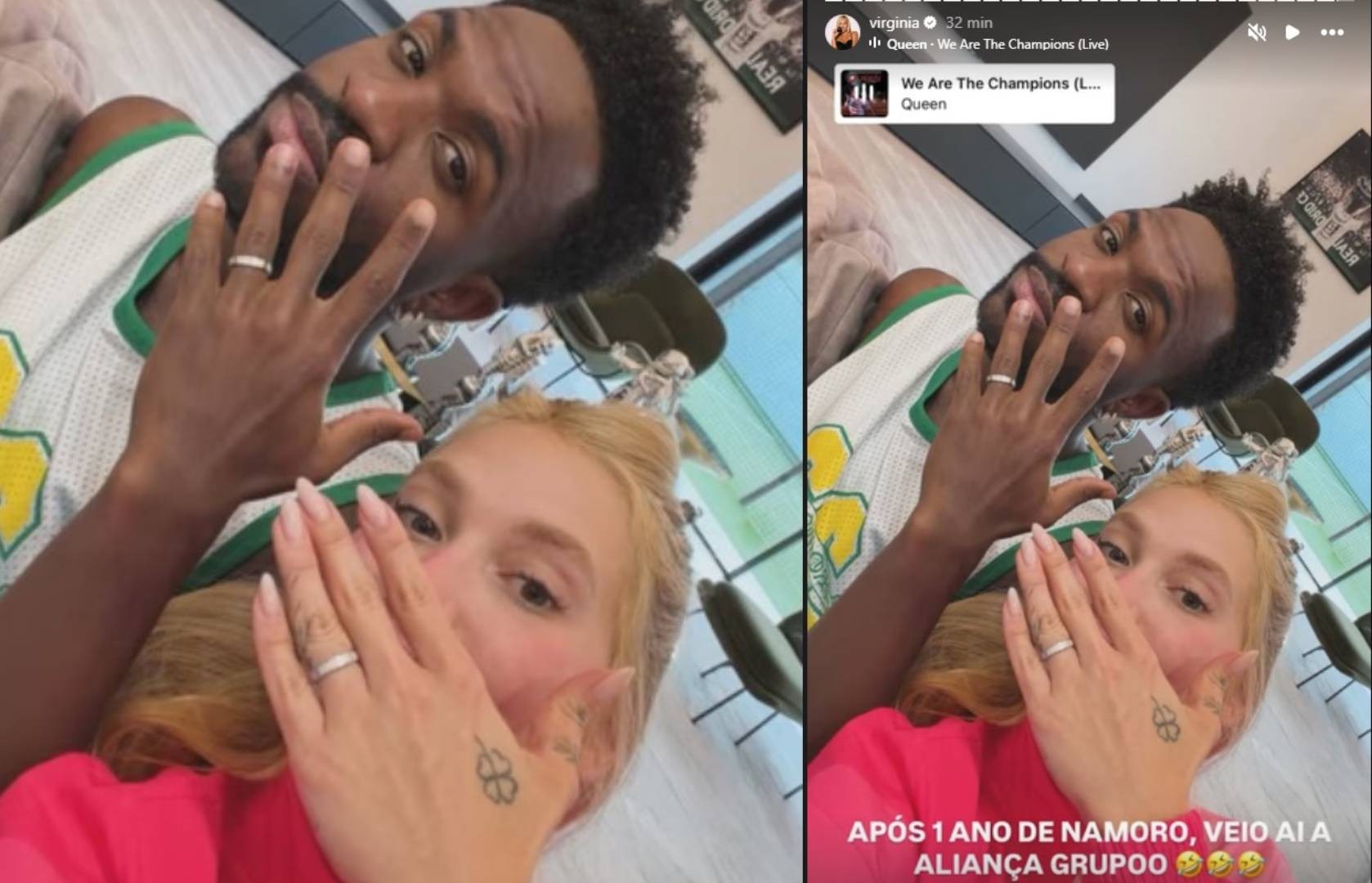 Virginia Fonseca e Vini Jr. mostram alianças após um ano de namoro: 'Veio aí, grupo'