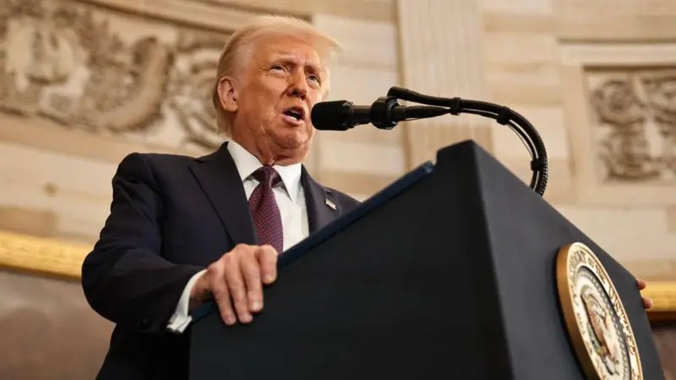 Donald Trump prometeu acabar com a cidadania automática para qualquer pessoa nascida nos EUA — Foto: Getty Images via BBC