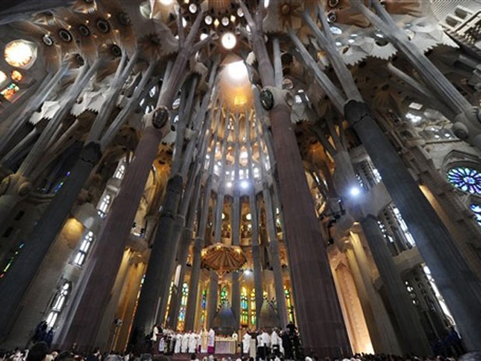O Templo Expiatório da Sagrada Família de Barcelona — Foto: Christophe Simon / AFP