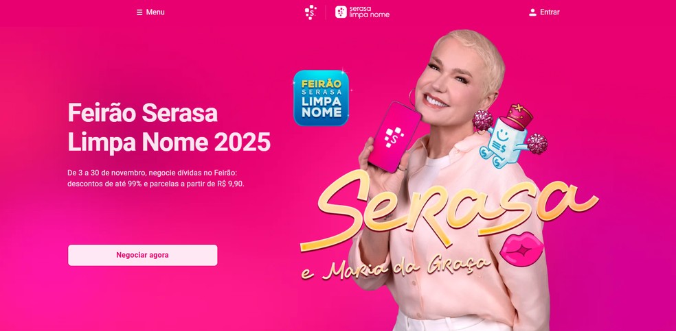 Feirão Serasa Limpa Nome — Foto: Reprodução