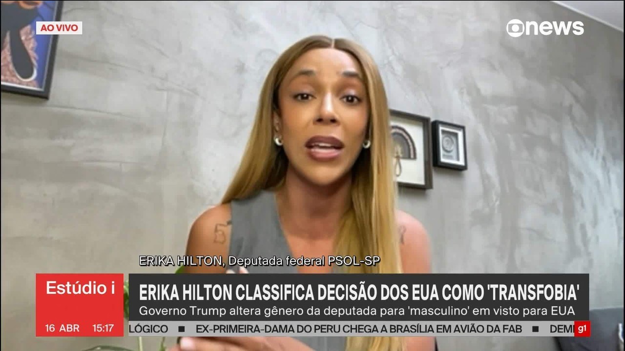'É uma interferência direta dos EUA na nossa documentação', diz Erika Hilton sobre ter gênero alterado para masculino em visto