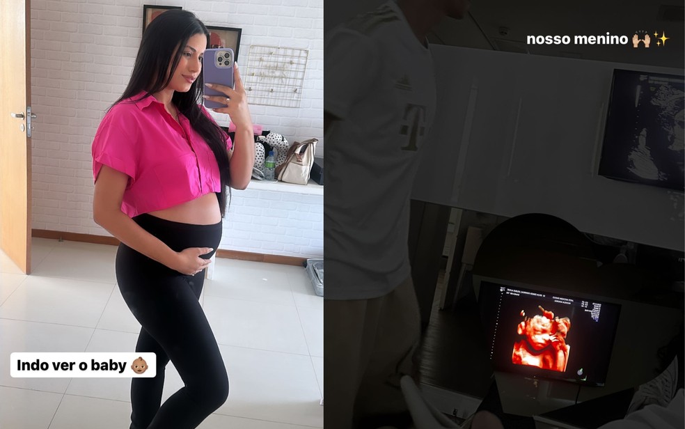 Tavila Gomes compartilha ultrassom de filho com Luva de Pedreiro — Foto: Reprodução/Redes Sociais