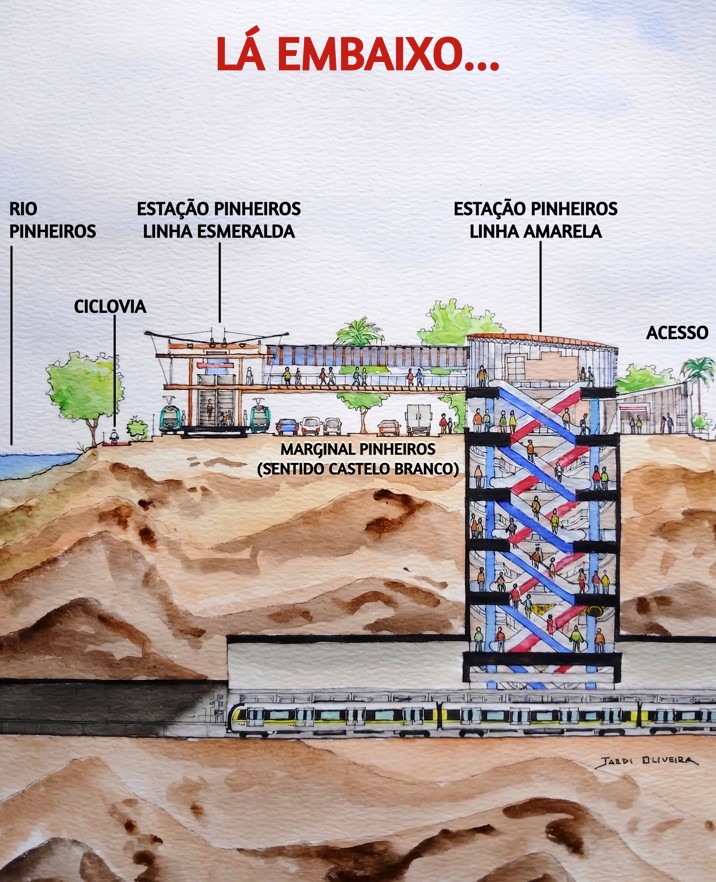 Estação Pinheiros — Foto: Arquiteto e ilustrador Jardi Oliveira/Arquivo pessoal