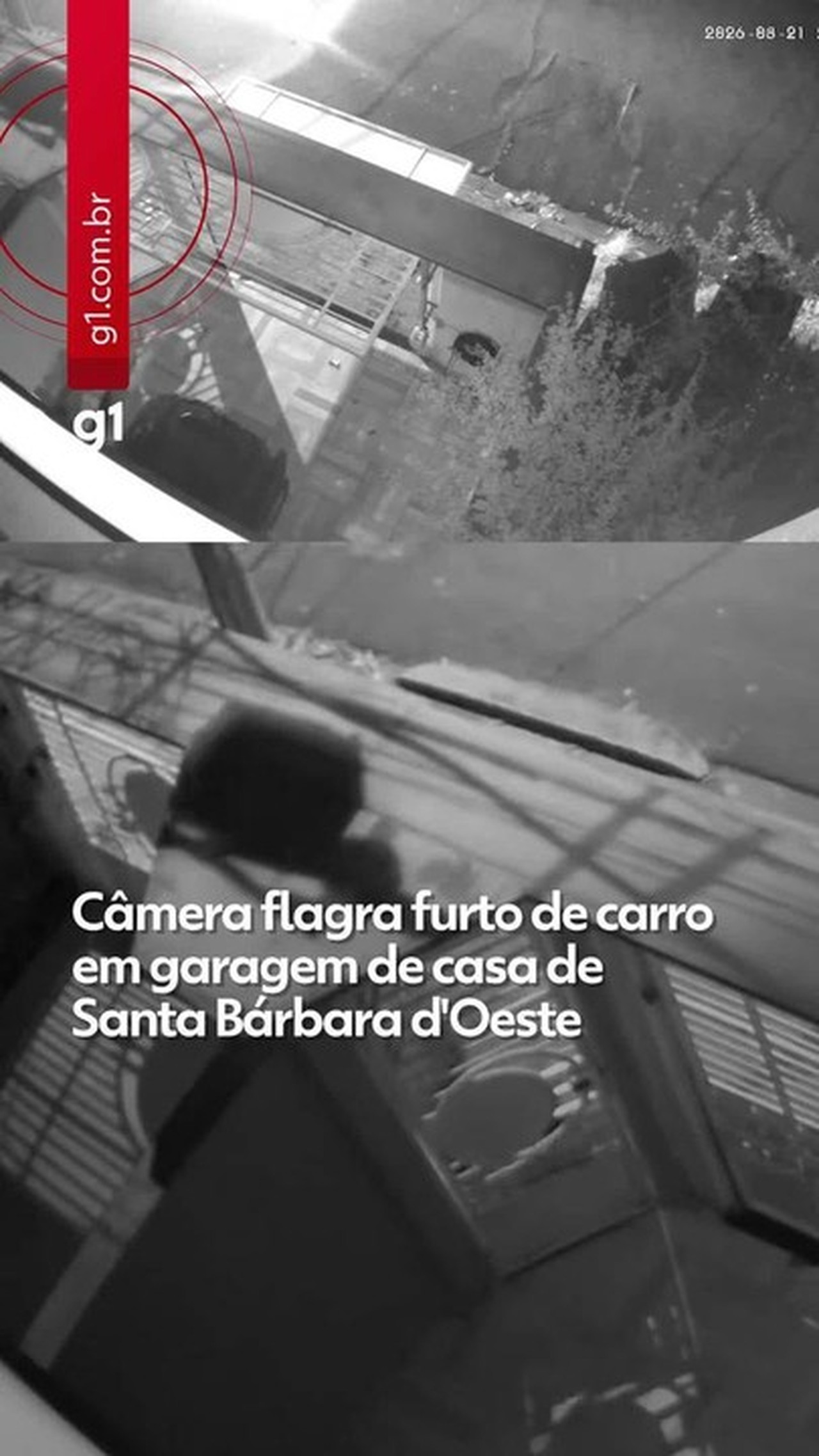 Vídeo: câmera flagra furto de carro em garagem de casa de Santa Bárbara d'Oeste