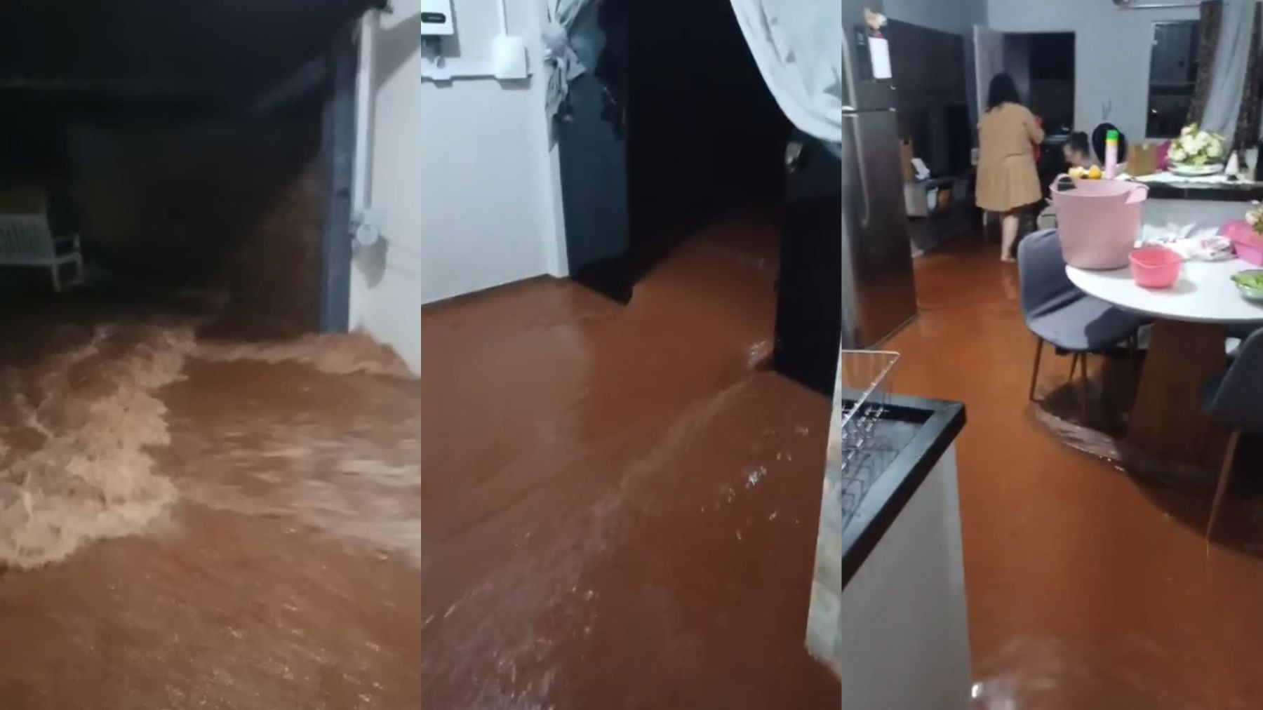 VÍDEO: enxurrada invade casa, estoura vidro e arrasta móveis durante temporal no Paraná