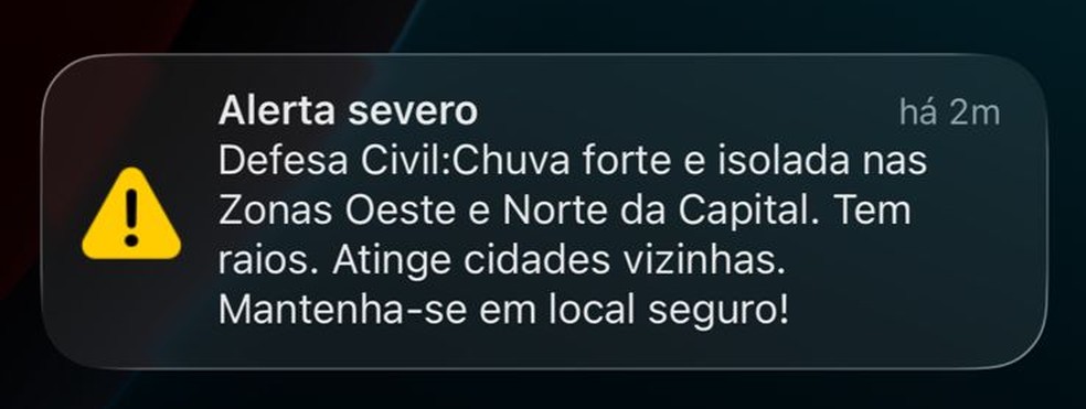 Alerta severo para chuvas em SP — Foto: Arquivo pessoal