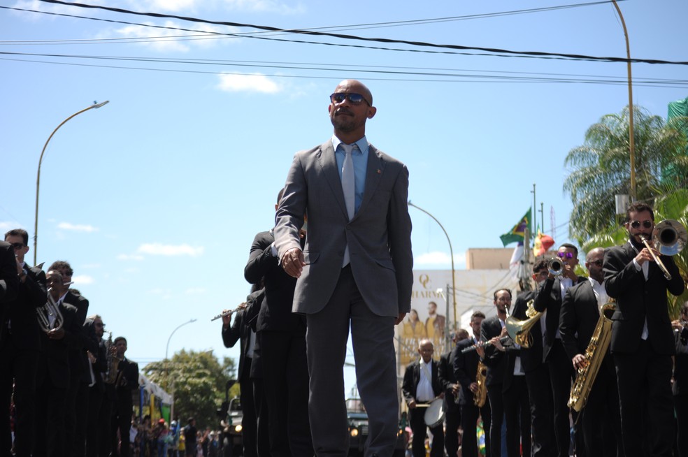 Philarmônica 21 de Setembro, no desfile da Independência do Brasil, em Petrolina — Foto: Emerson Rocha / g1 Petrolina