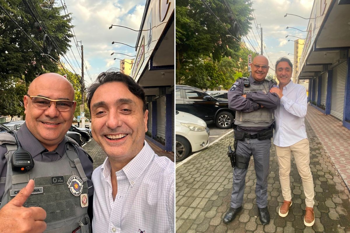 Policial reencontra cantor sertanejo que o atendeu após ser baleado há 18 anos: 'Grande presente'