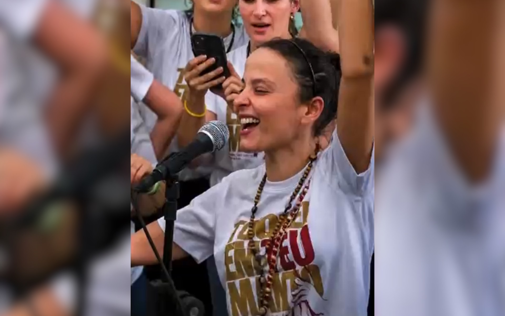 Confira imagens da cantora Maiara em missa após participar de acampamento religioso no interior de SP