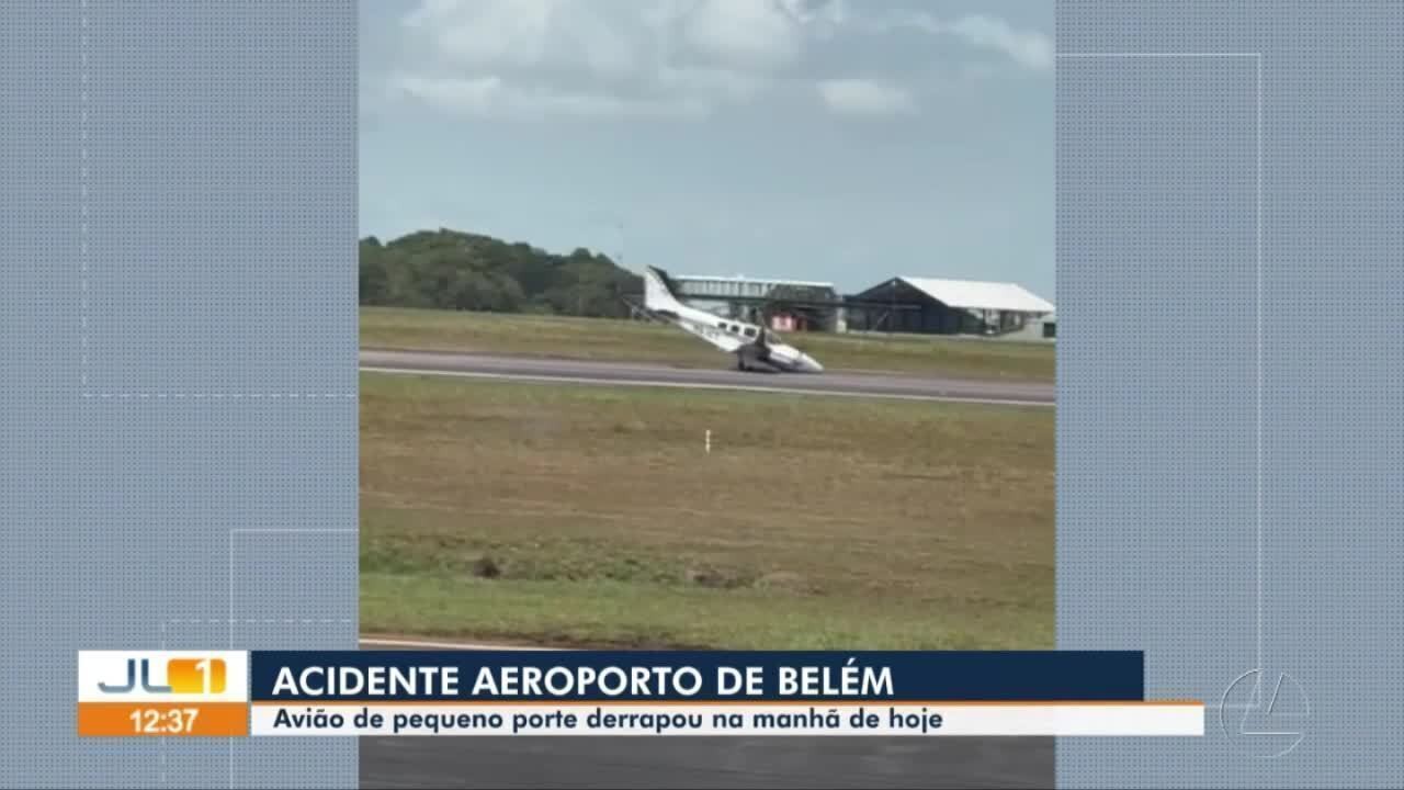 Avião de pequeno porte derrapa durante pouso de emergência no Aeroporto de Belém; VÍDEO