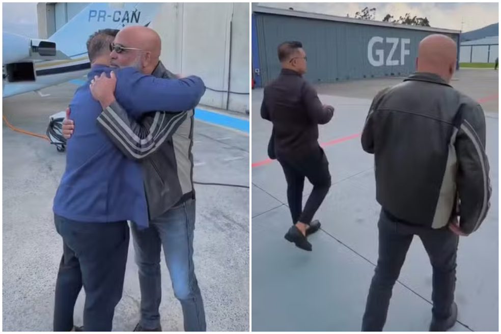 Rick Sollo e o empres&aacute;rio Bruno Avelar em v&iacute;deo publicado nas redes sociais nesta segunda (21) &mdash; Foto: Reprodu&ccedil;&atilde;o