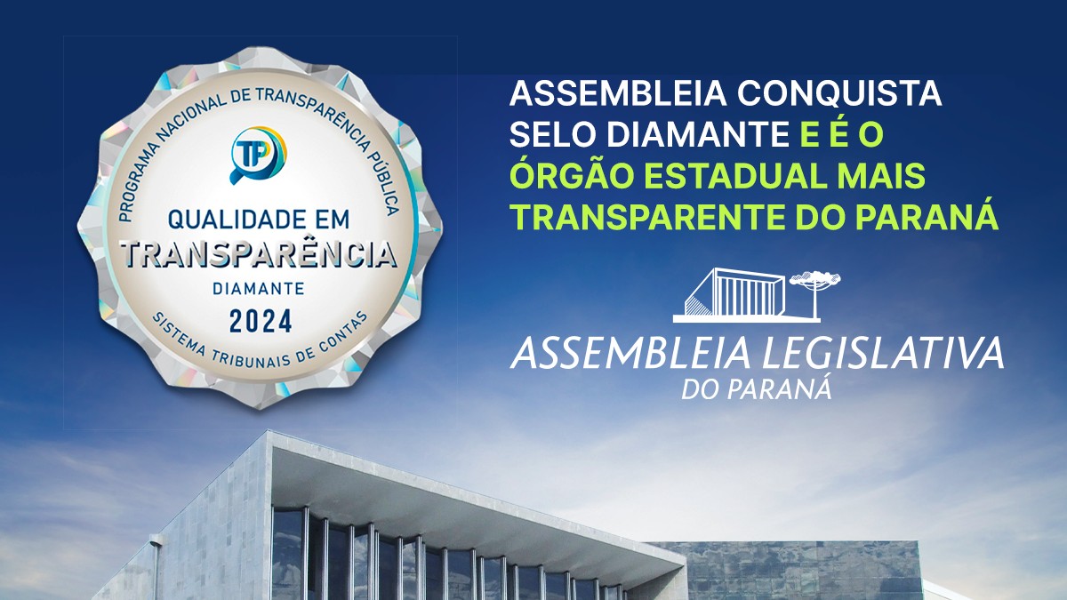 Assembleia Legislativa do Paraná atinge patamar máximo em transparência pública