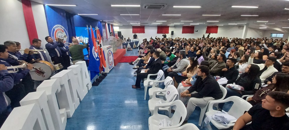 Juramento do jaleco foi marcado por vários momentos na UCP -PJC. — Foto: Assessoria.