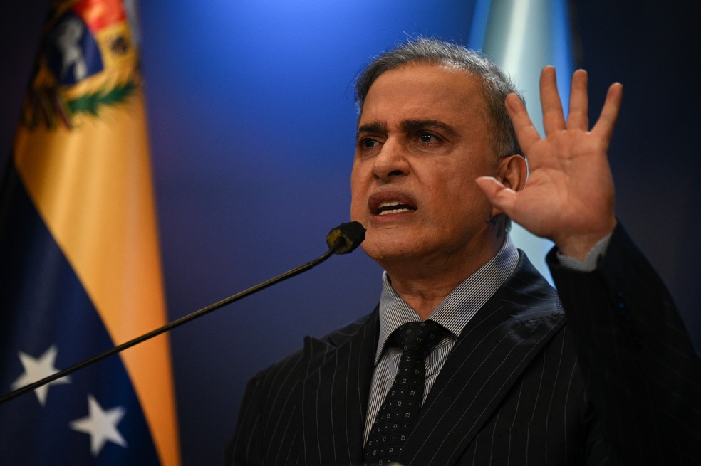 Tarek William Saab, procurador da Venezuela, em 22 de janeiro de 2024 — Foto: Federico Parra / AFP