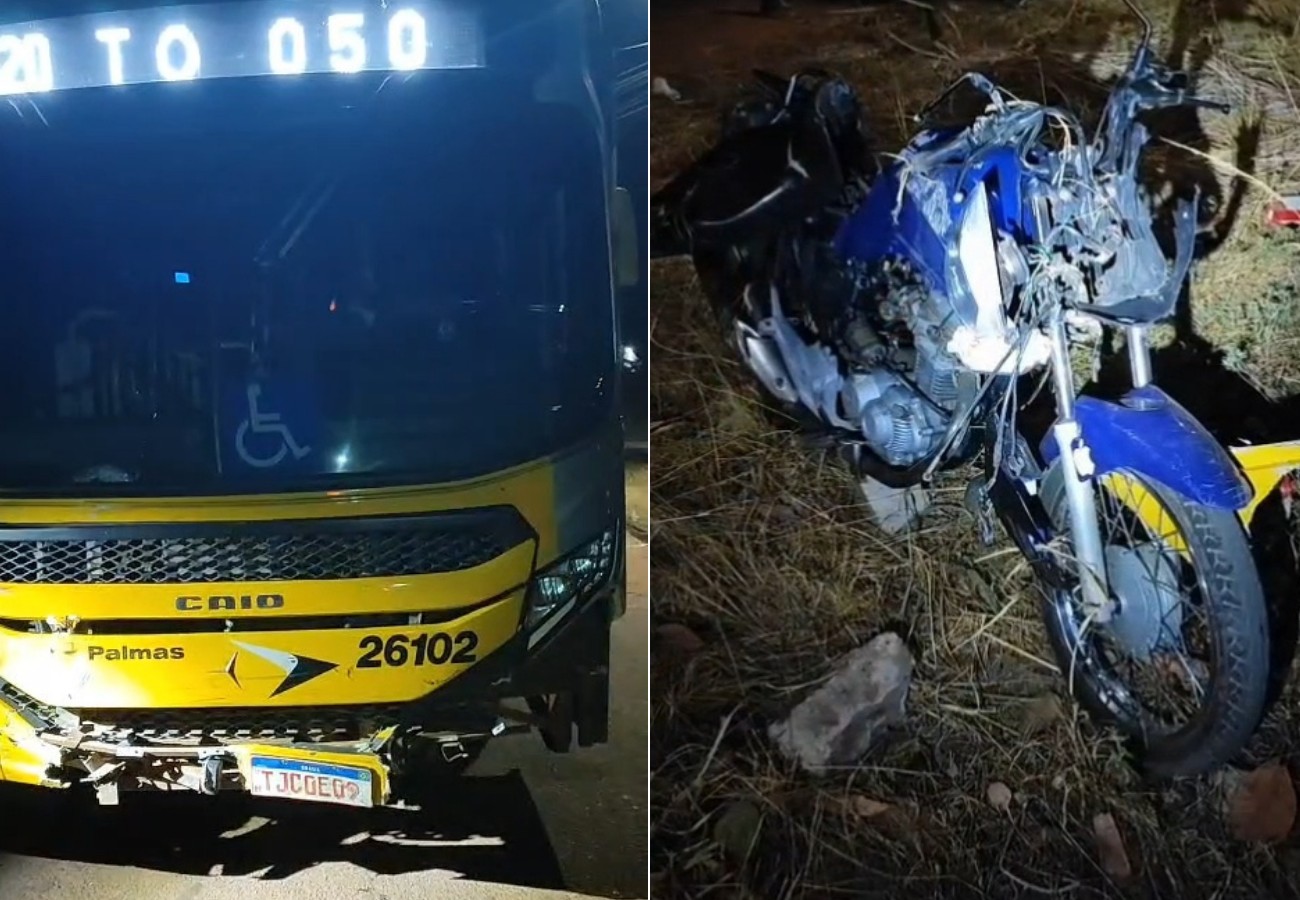 Motociclista morre após bater em ônibus do transporte coletivo em Palmas