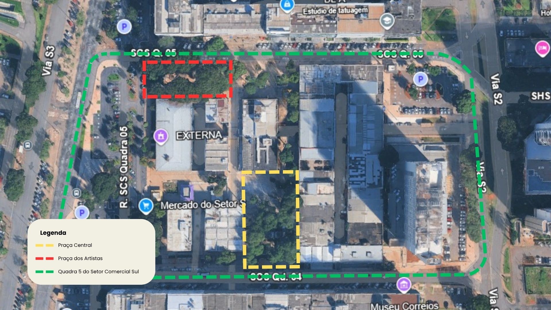 Ambulantes realocados para o Setor Comercial Sul devem pagar taxa mensal de R$10; veja mapa do local que será ocupado