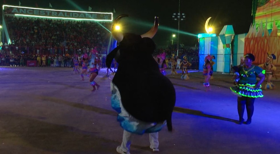 Apresentação do boi bumbá Malhadinho no Duelo da Fronteira 2023 — Foto: Gladson Souza/Rede Amazônica
