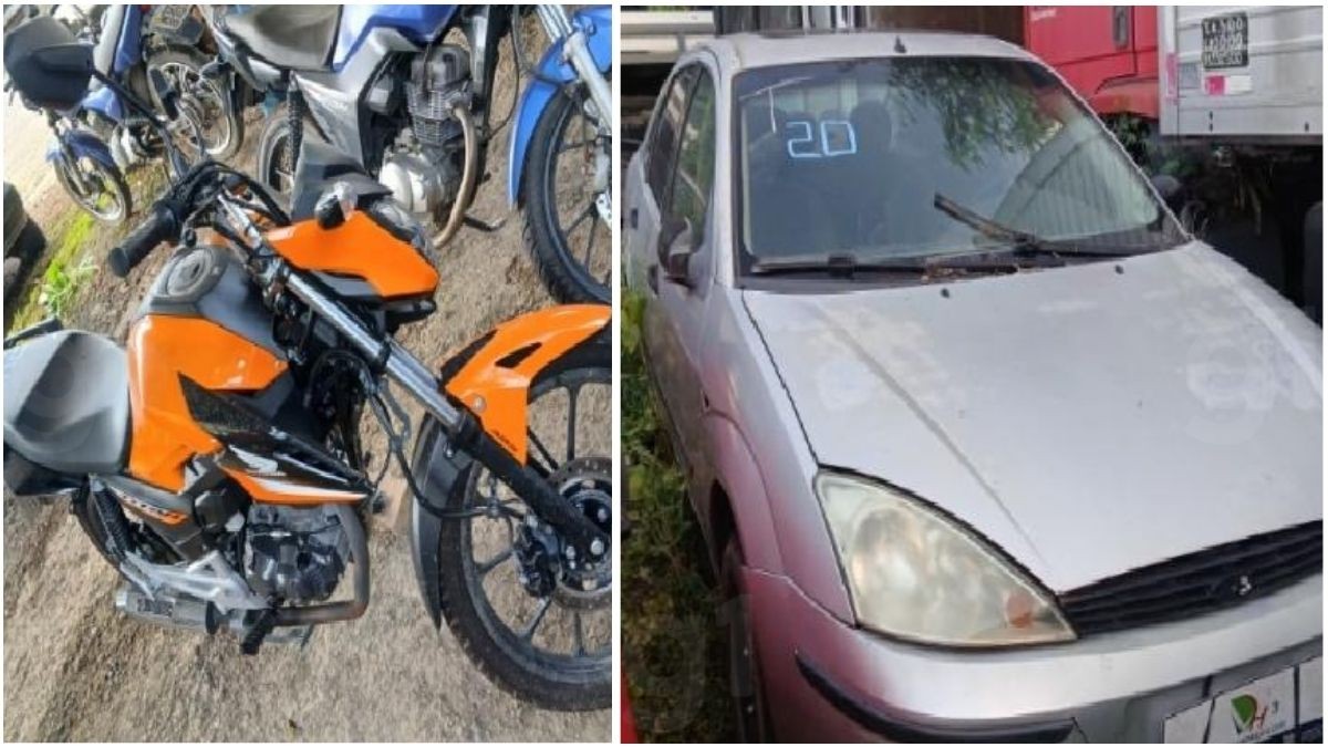 Leilão em Ipatinga tem motos 2025 e carros a partir de R$ 600