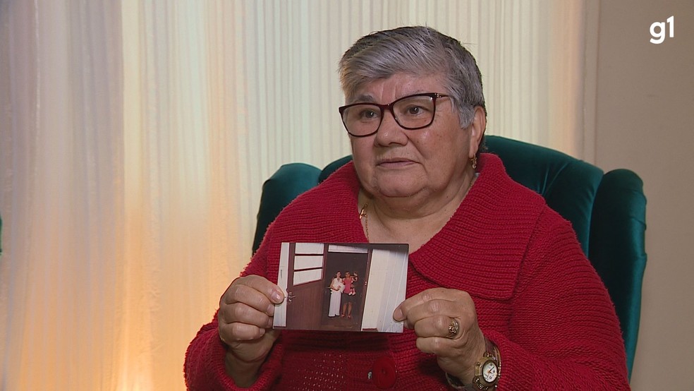 Delides Alves Garcia, mãe da mulher resgatada em Santa Maria — Foto: Reprodução/RBS TV