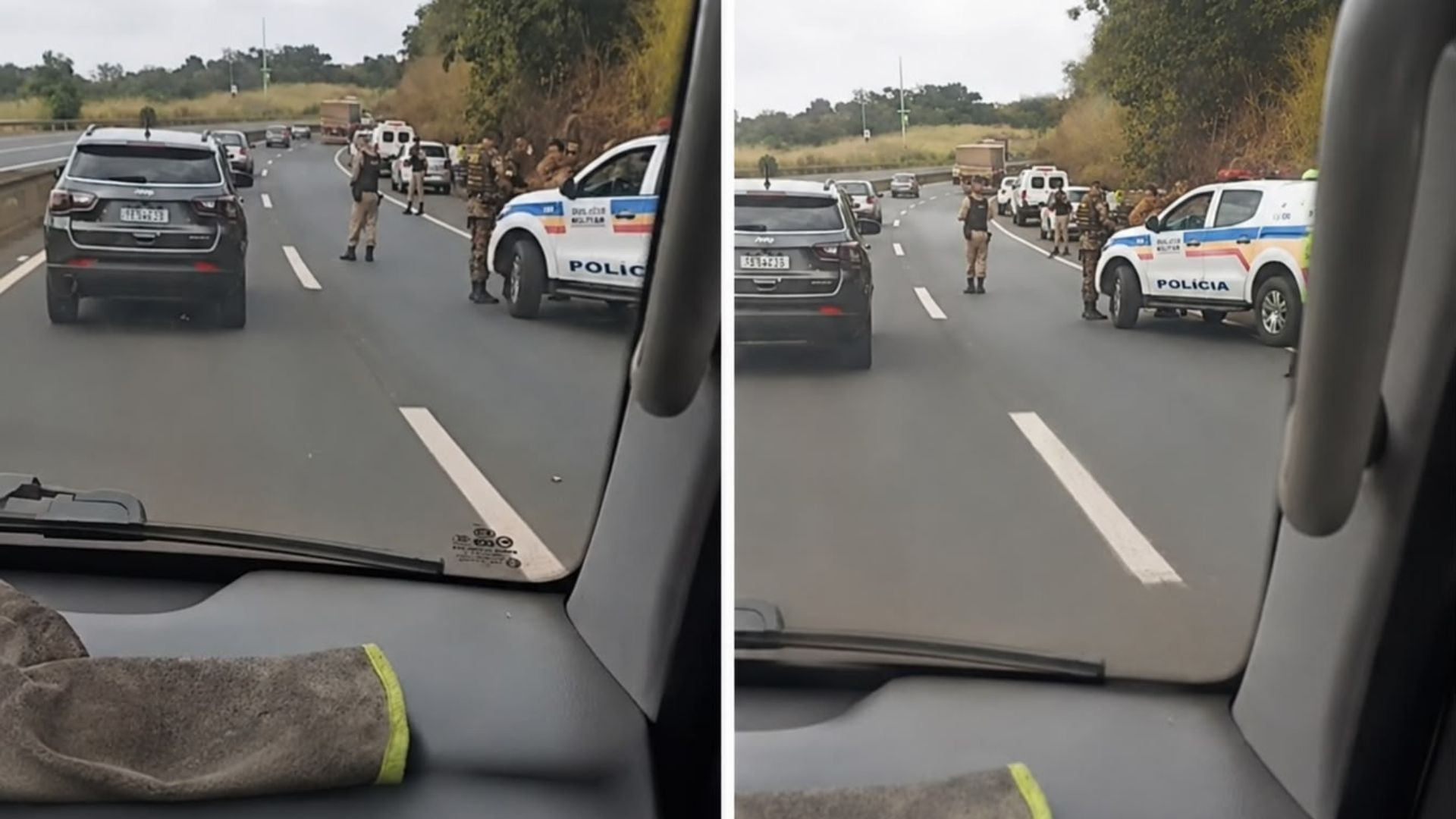 Troca de tiros entre PM e suspeito ligado à facção interdita trecho da BR-050 em Uberlândia
