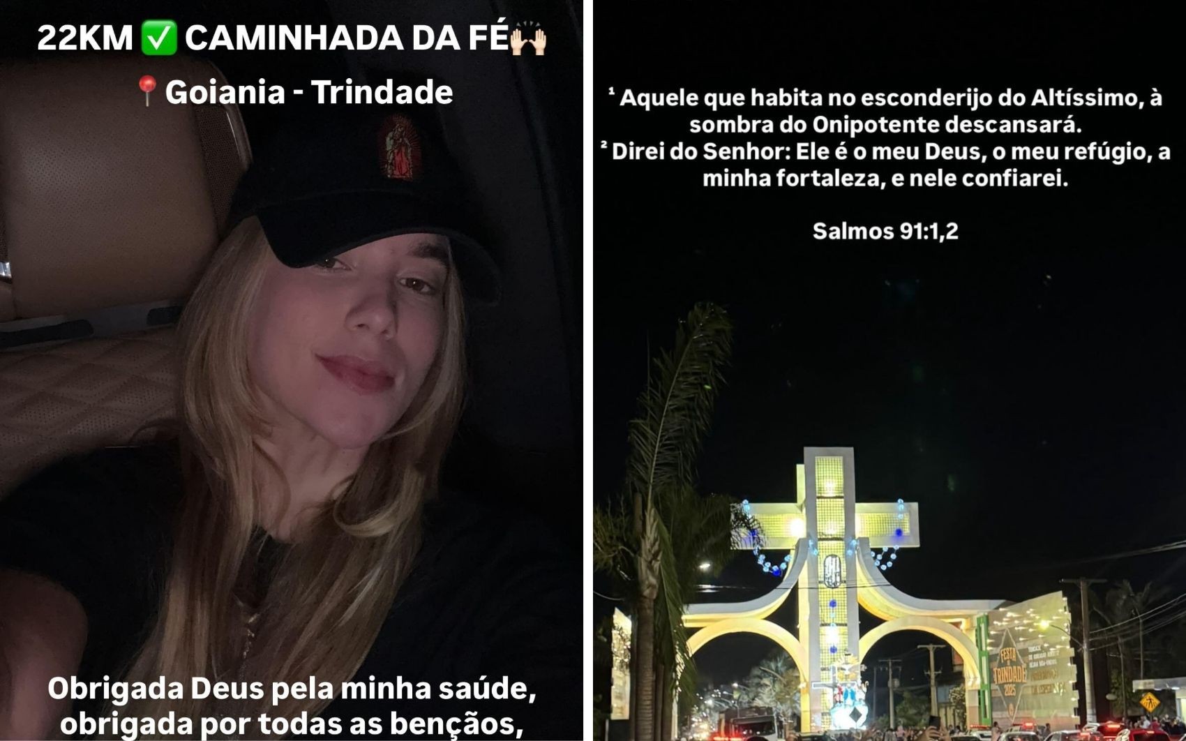 Influenciadora caminha de Goiânia a Trindade em romaria
