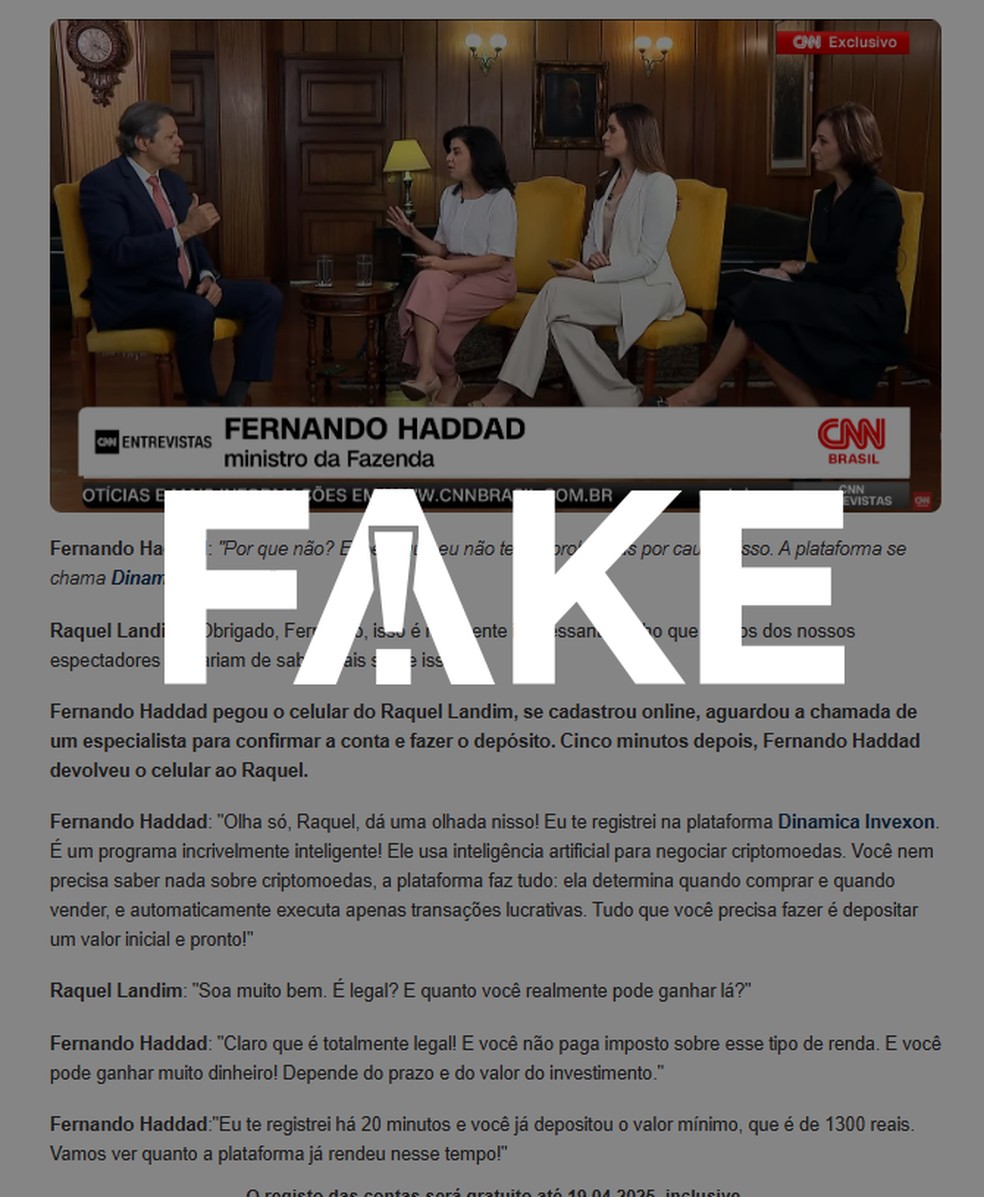Haddad não ensinou como ganhar dinheiro com plataforma de cripto | G1