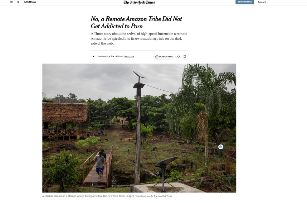 2º reportagem do Jack Nikas — Foto: Reprodução/página do "The New York Times"